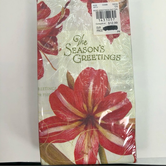 NAPKINS AND NAPKIN HOLDER SEASONS GREETINGS - Picture 7 of 14
